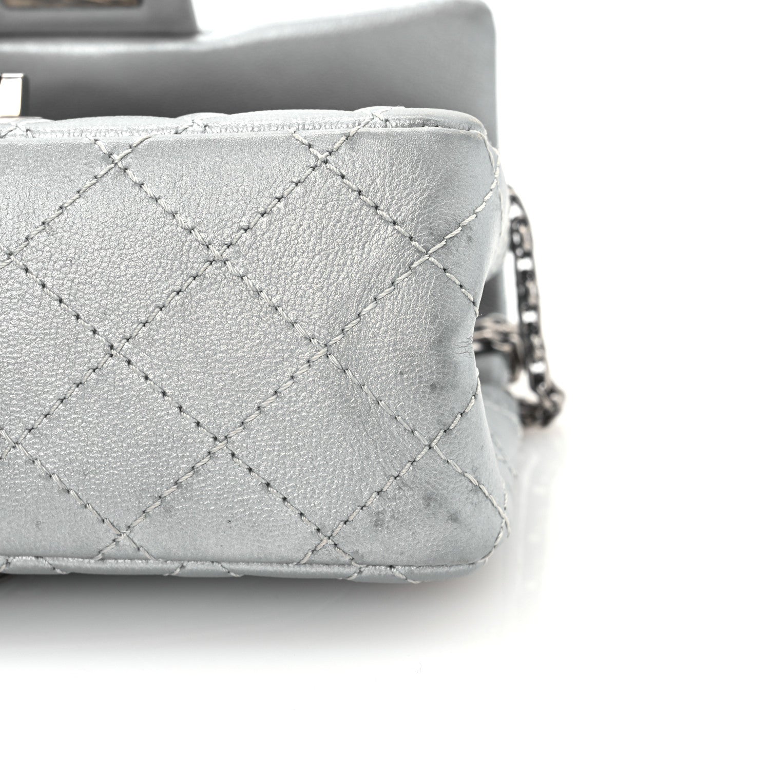 Chanel Metallic Grained Calfskin Quilted 2.55 Reissue Mini Flap Silver 11 of 13