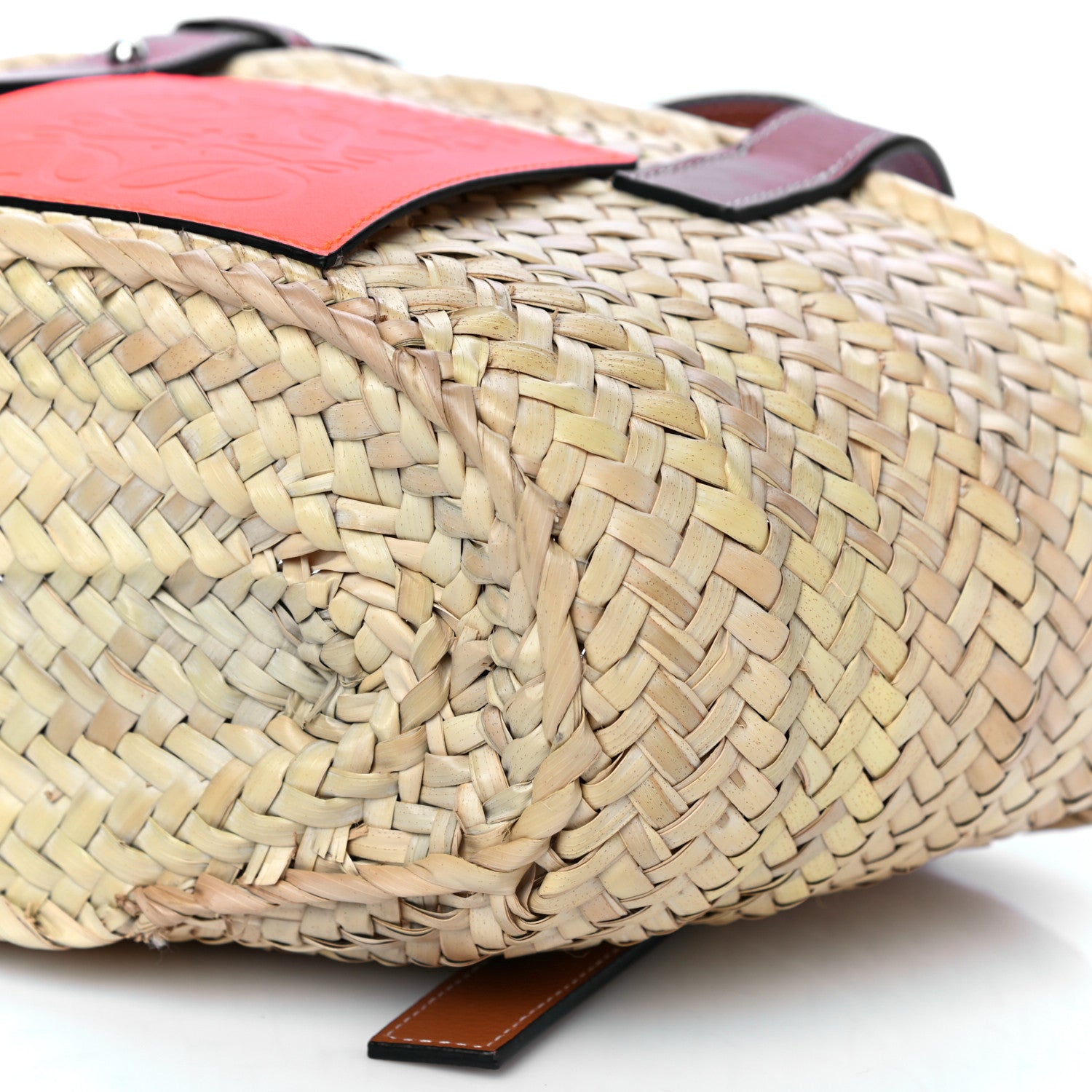 Loewe Raffia Small Basket Tote Bag Natural Orange 9 of 13