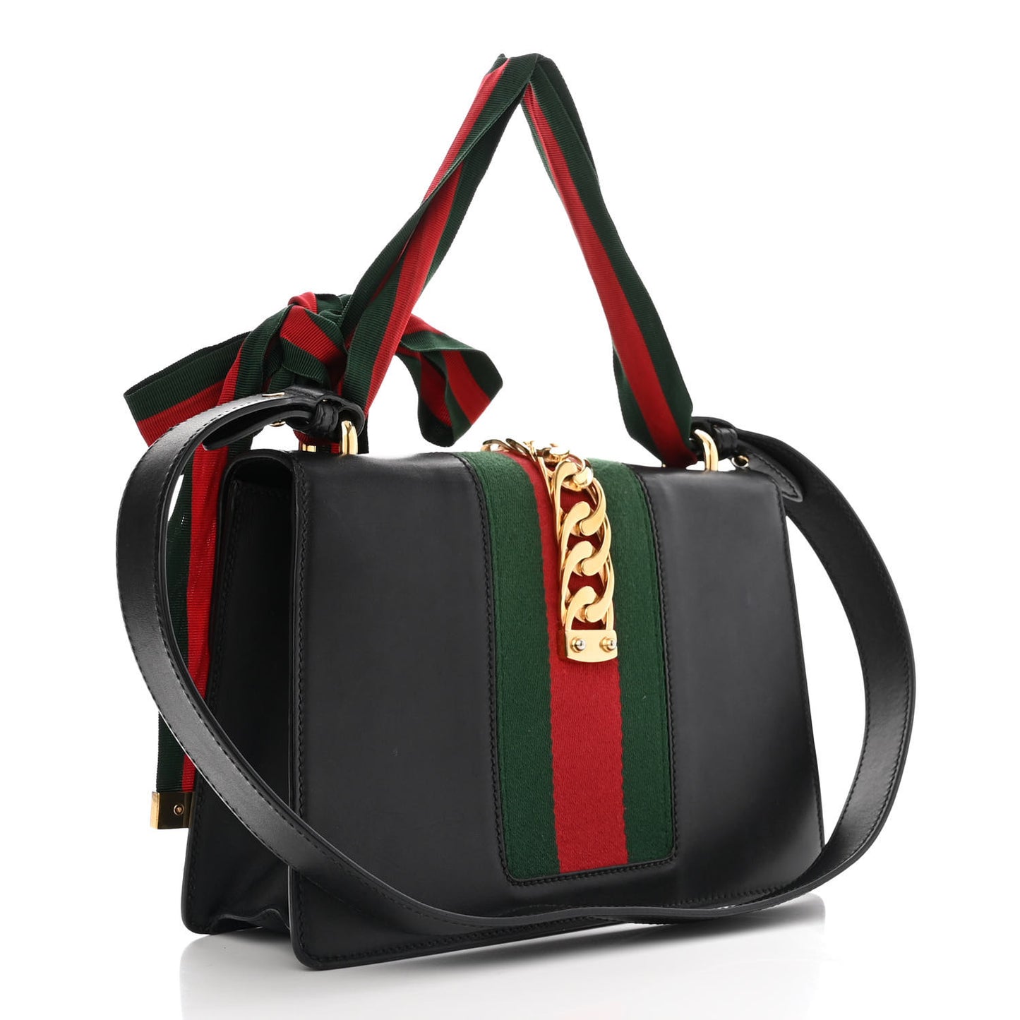 Calfskin Small Sylvie Shoulder Bag Black