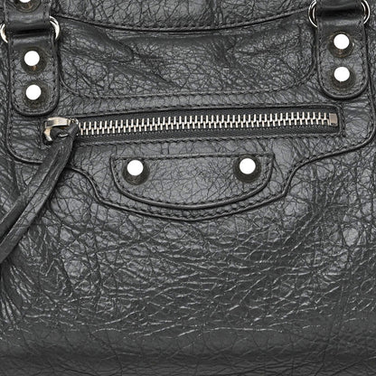 Balenciaga Agneau Classic Silver Hardware S City Graffiti Logo Strap Gris Fossile 7 of 10