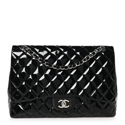 Chanel Patent Quilted Maxi Single Flap Black 1 of 10