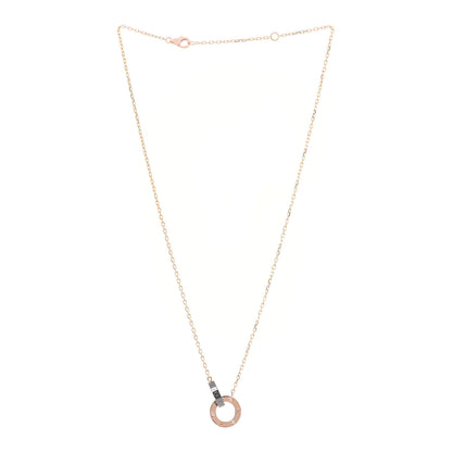 Cartier 18K Pink Gold Black Ceramic Diamond Interlocking LOVE Necklace 3 of 5
