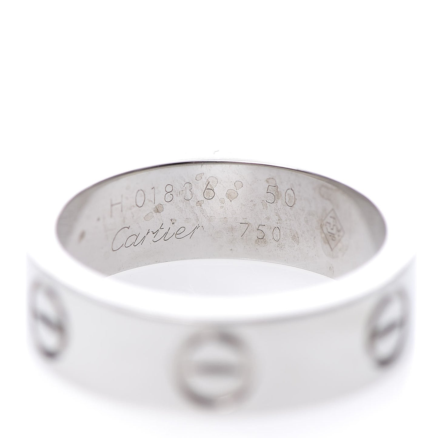 18K White Gold 5.5mm LOVE Ring 50 5.25