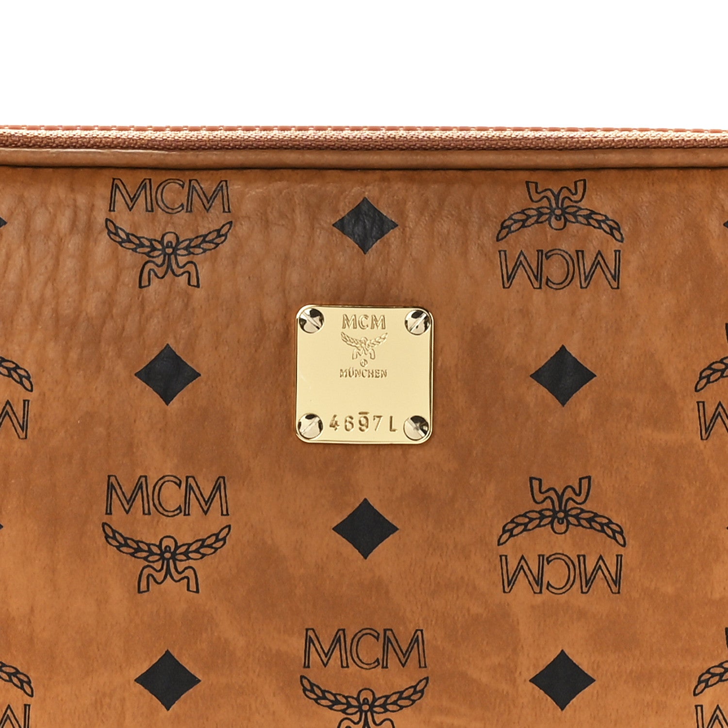 MCM Heritage Visetos Zip Around iPad Case Cognac 8 of 12