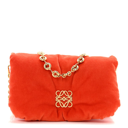 Loewe Velvet Mini Goya Puffer Bag Orange 1 of 11