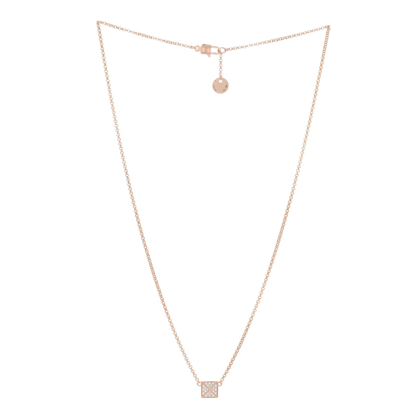 18K Rose Gold Diamond Clou d'H Pendant Necklace