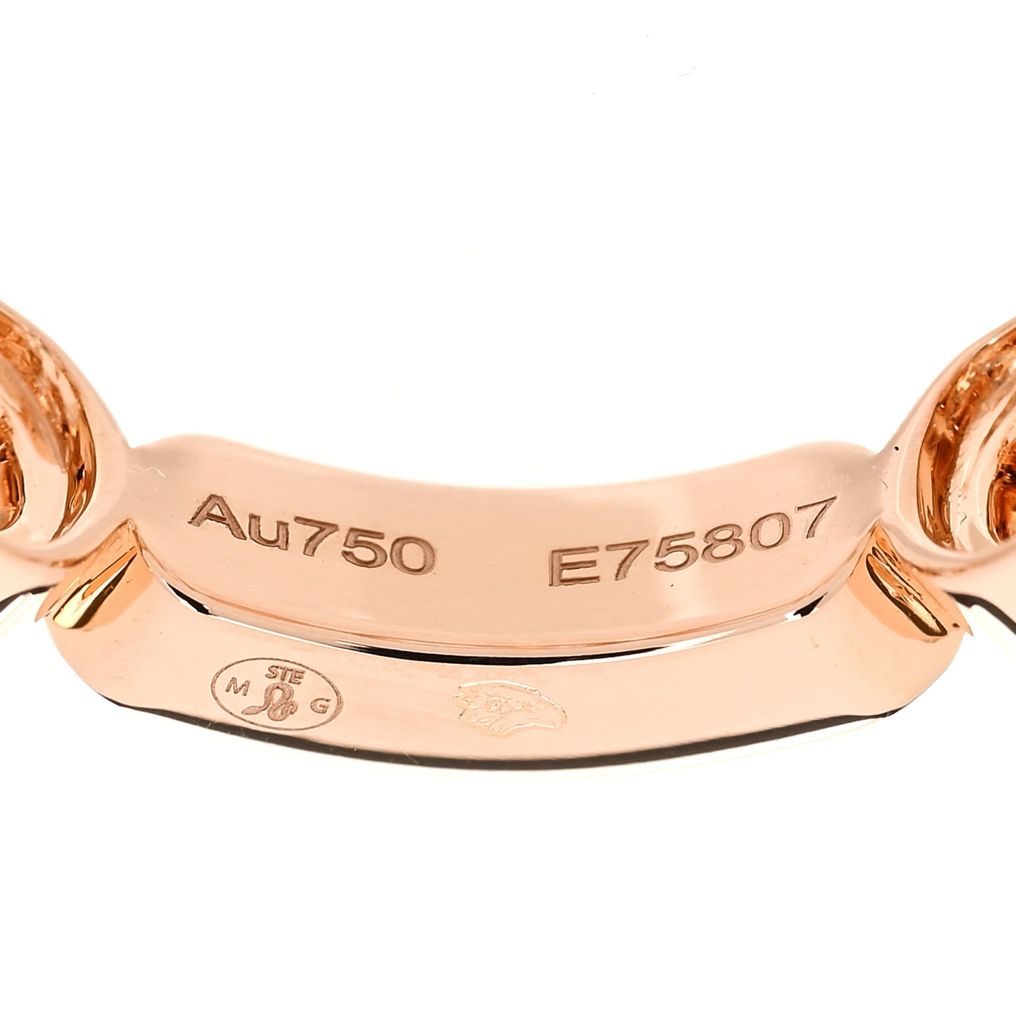 18K Rose Gold Diamond Move Multi Link Band Ring 54 7