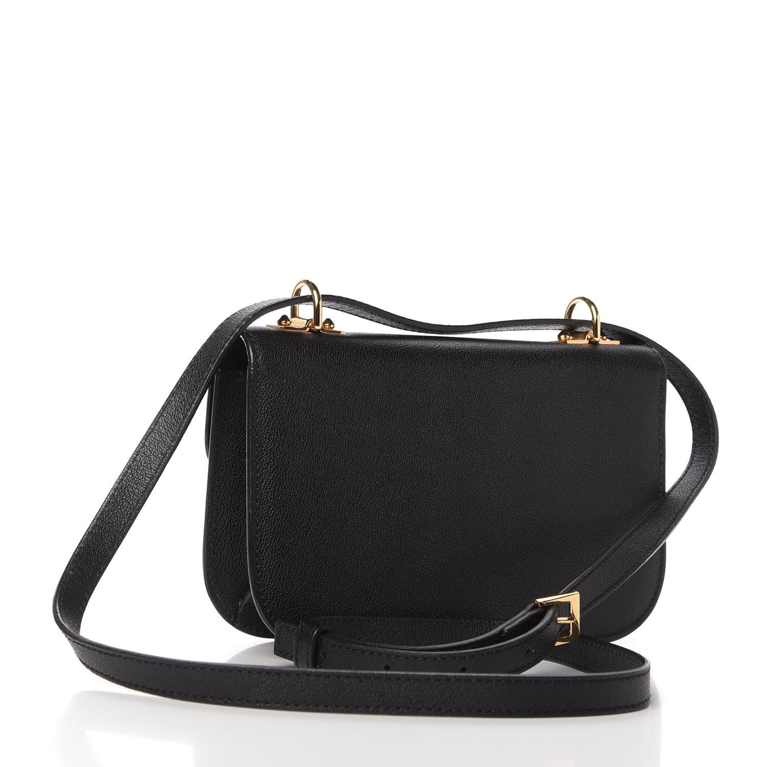 Alexander McQueen Grained Calfskin Small Insignia Flap Black 3 of 10