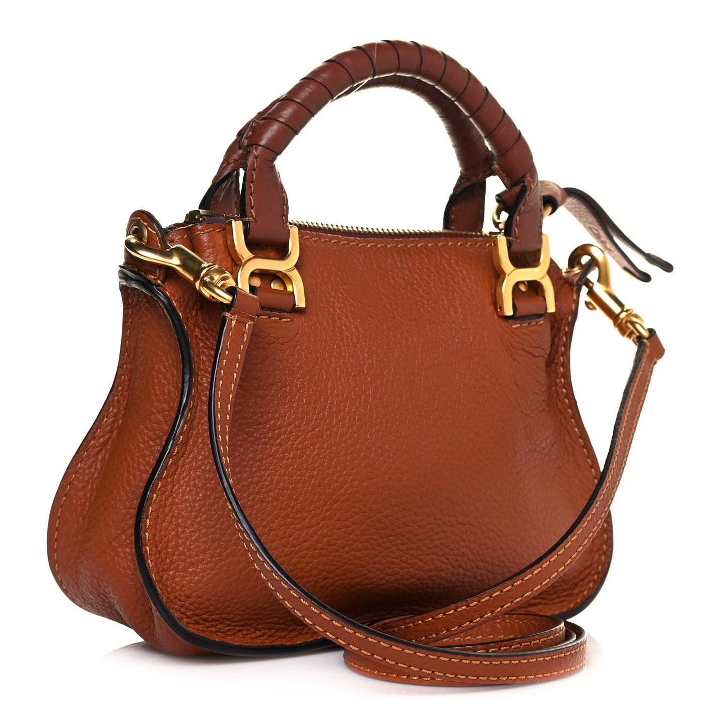 Calfskin Mini Marcie Satchel Tan