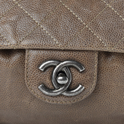Chanel Caviar Quilted Medium Elastic Flap Brown 9 of 10