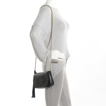 Gucci Pebbled Calfskin Small Soho Flap Crossbody Black 2 of 7