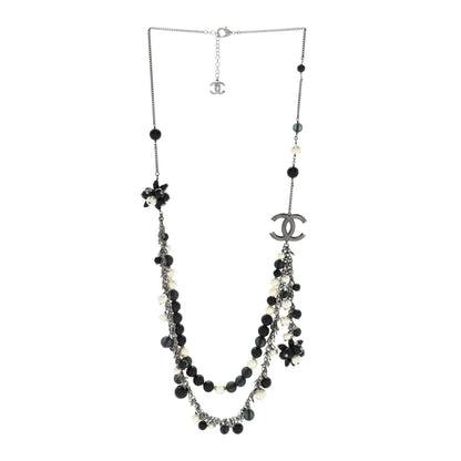 Chanel CC Multi Charm Necklace Ruthenium Black 3 of 4