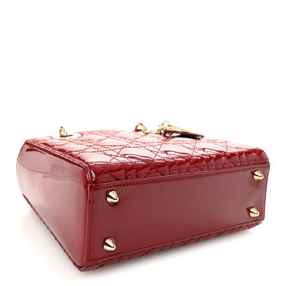 Christian Dior Patent Cannage Small Lady Dior Cherry Red 5 of 11