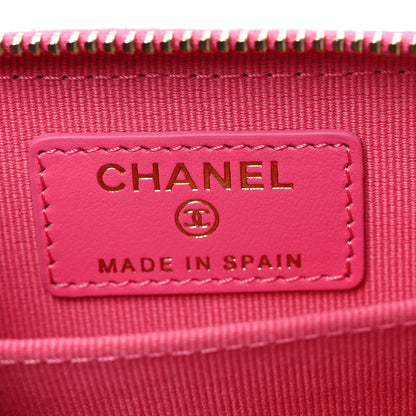 Chanel Caviar Quilted Zip Coin Purse Pink 6 of 7
