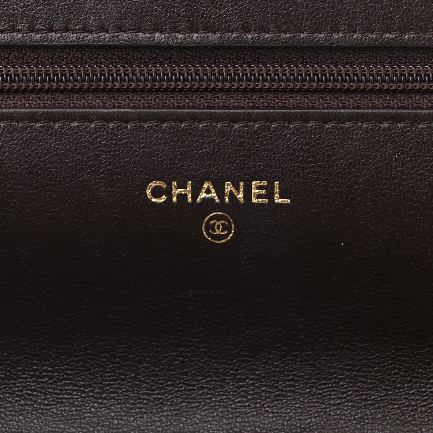 Lambskin Quilted Chanel 19 Wallet On Chain WOC Dark Brown
