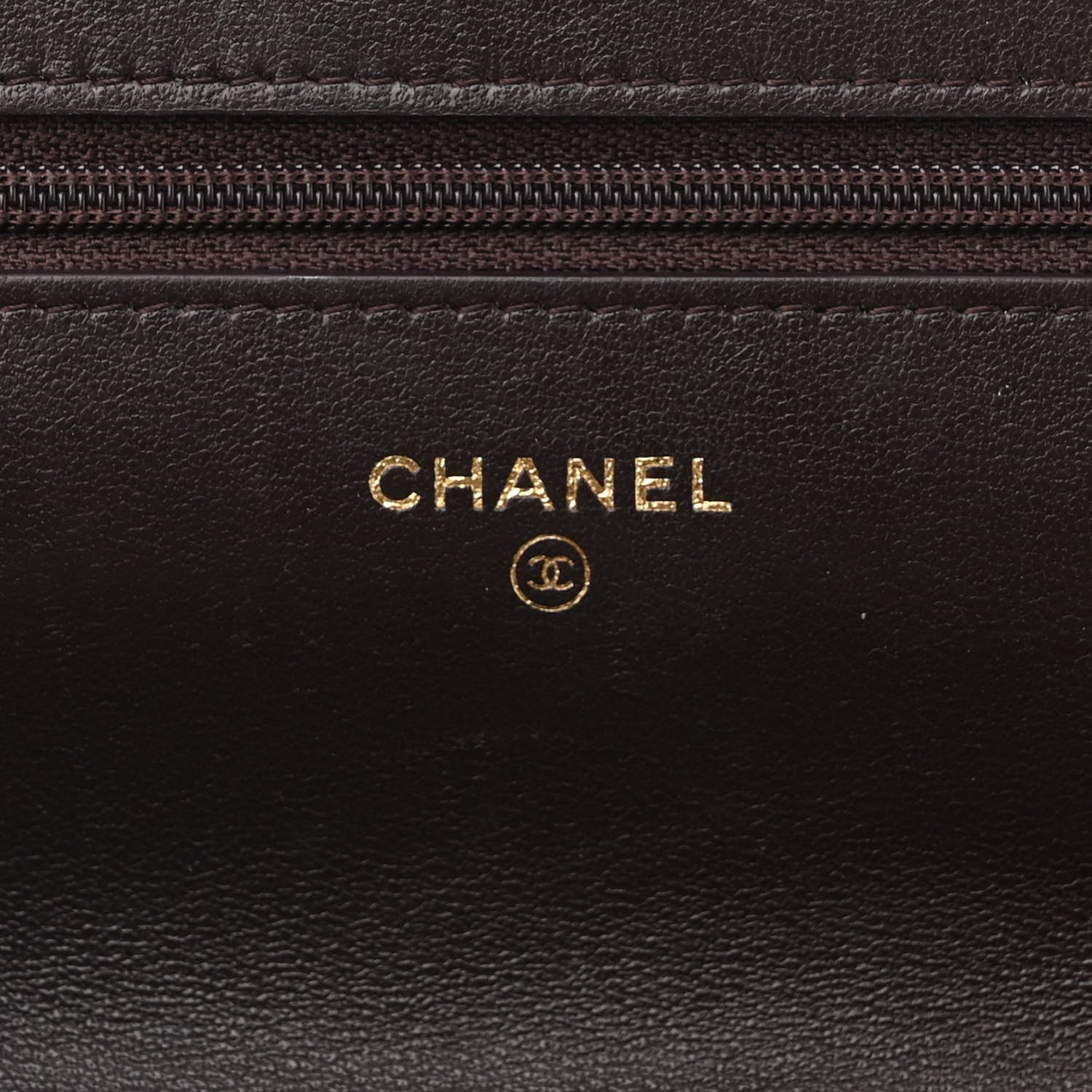 Chanel Lambskin Quilted Chanel 19 Wallet On Chain WOC Dark Brown 6 of 12