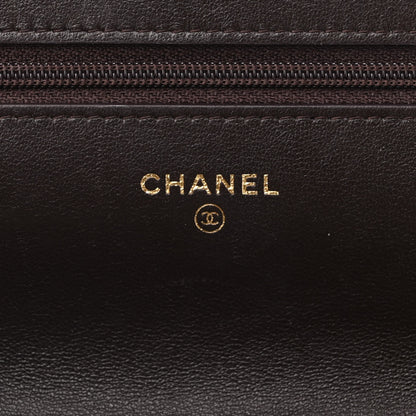 Chanel Lambskin Quilted Chanel 19 Wallet On Chain WOC Dark Brown 6 of 12