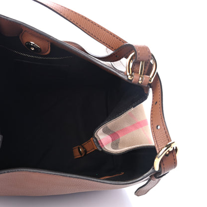 Burberry Grainy Calfskin House Check Small Canterbury Tote Tan 4 of 4