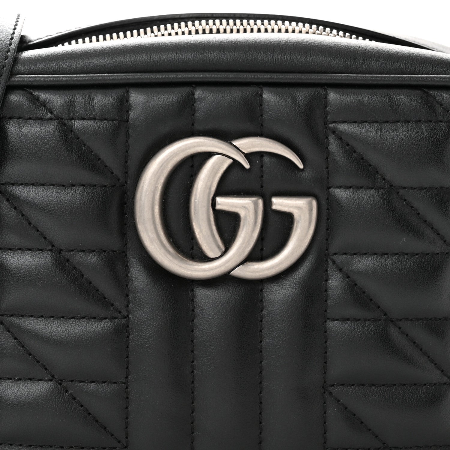 Gucci Calfskin Matelasse Aria Small GG Marmont Chain Shoulder Bag Black 8 of 9