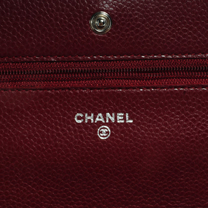 Chanel Caviar Quilted Wallet on Chain WOC Red 6 of 9