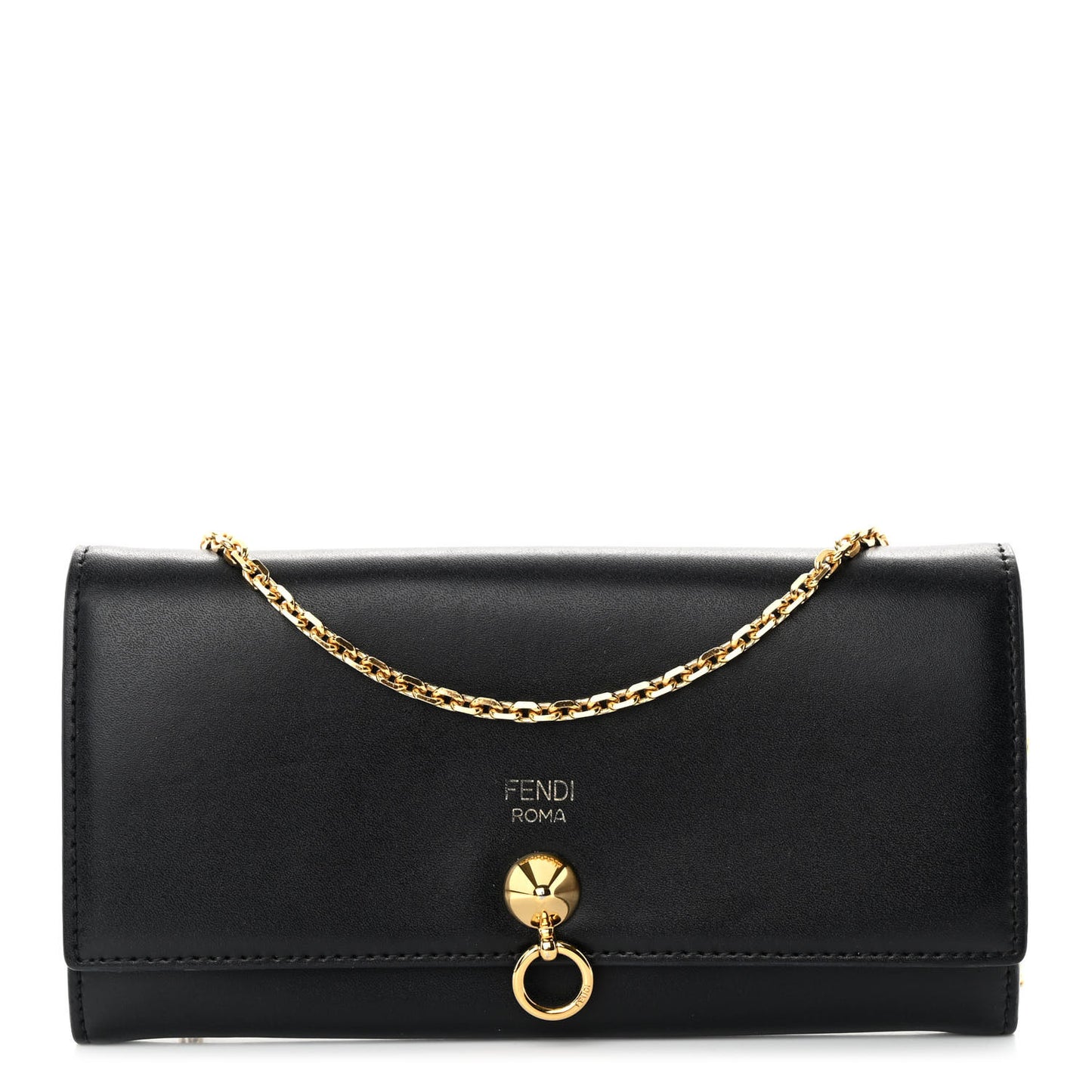 Vitello Liberty Century Lucido By The Way Continental Wallet On Chain Black