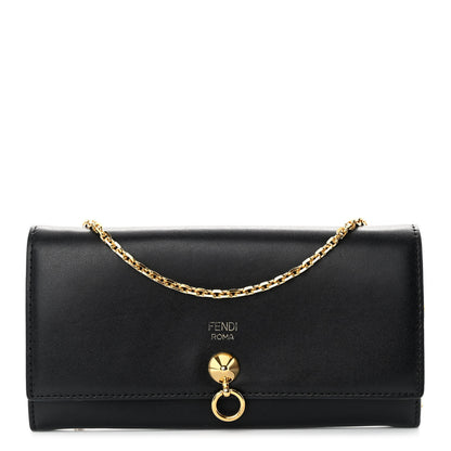 Fendi Vitello Liberty Century Lucido By The Way Continental Wallet On Chain Black 1 of 11