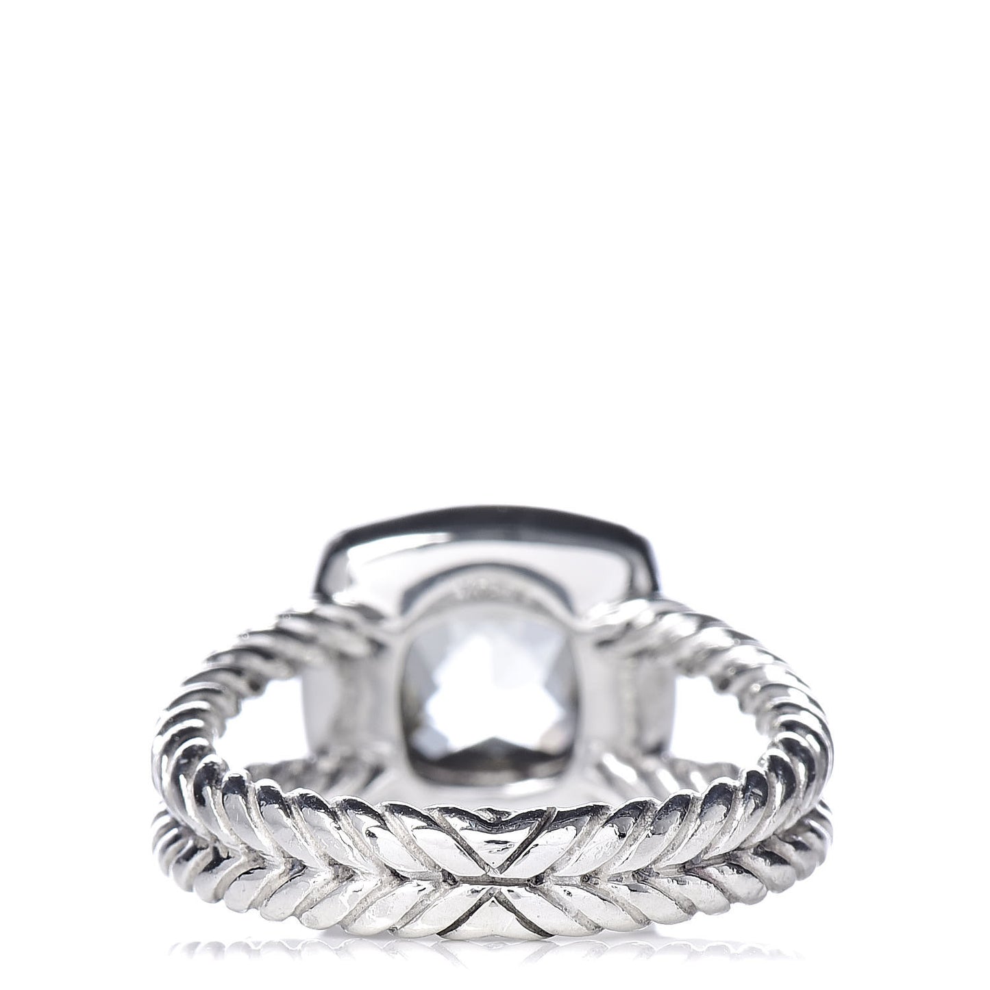 Sterling Silver Diamond Prasiolite 7mm Petite Albion Ring 50 5.5
