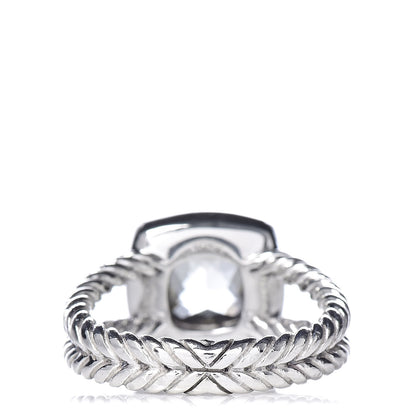 David Yurman Sterling Silver Diamond Prasiolite 7mm Petite Albion Ring 50 5.5 4 of 5