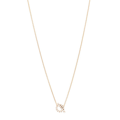 Hermes 18K Rose Gold Diamond Finesse Pendant Necklace 1 of 6