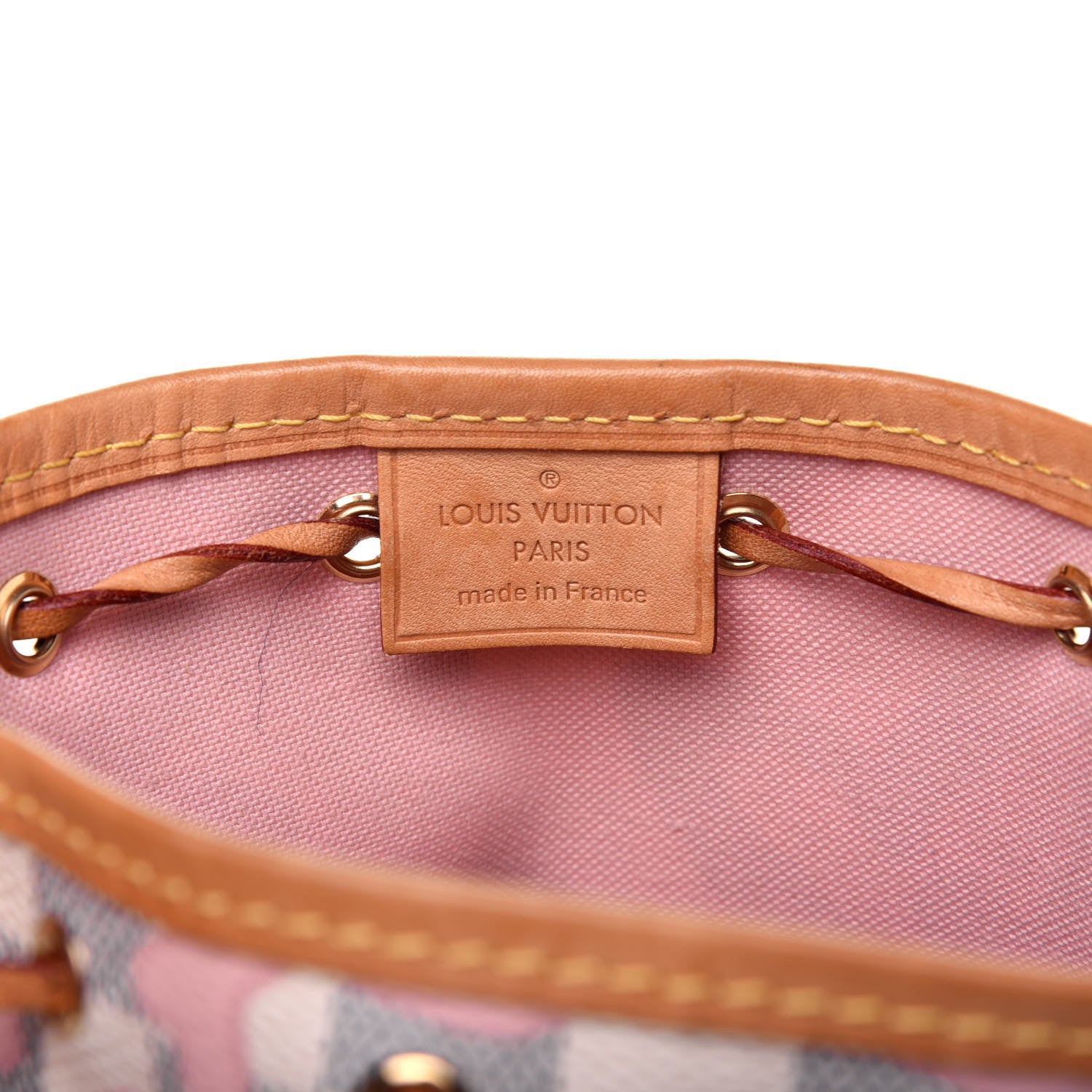 Louis Vuitton Damier Azur Tahitienne Nano Noe Rose Ballerine 7 of 15