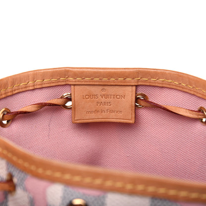 Louis Vuitton Damier Azur Tahitienne Nano Noe Rose Ballerine 7 of 15