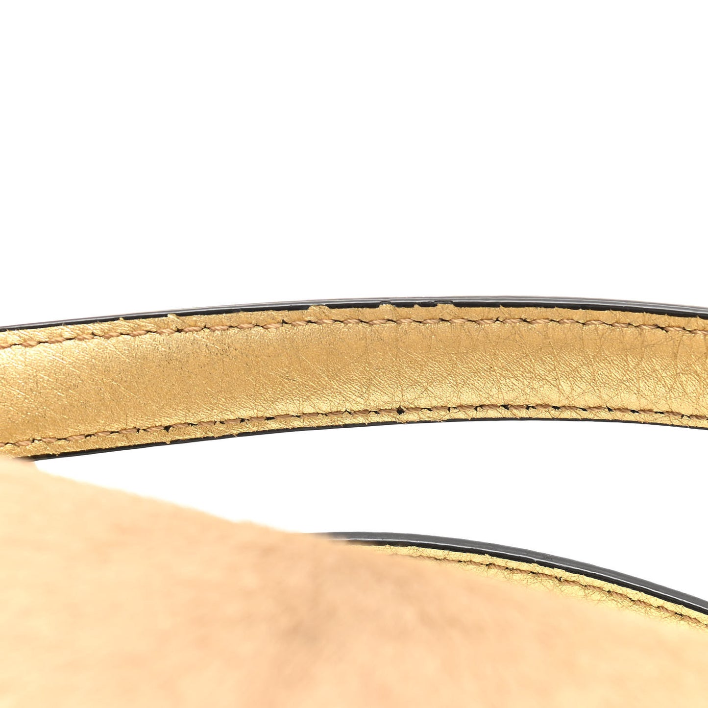 Metallic Calf Hair Small My Rockstud Frame Bag Gold