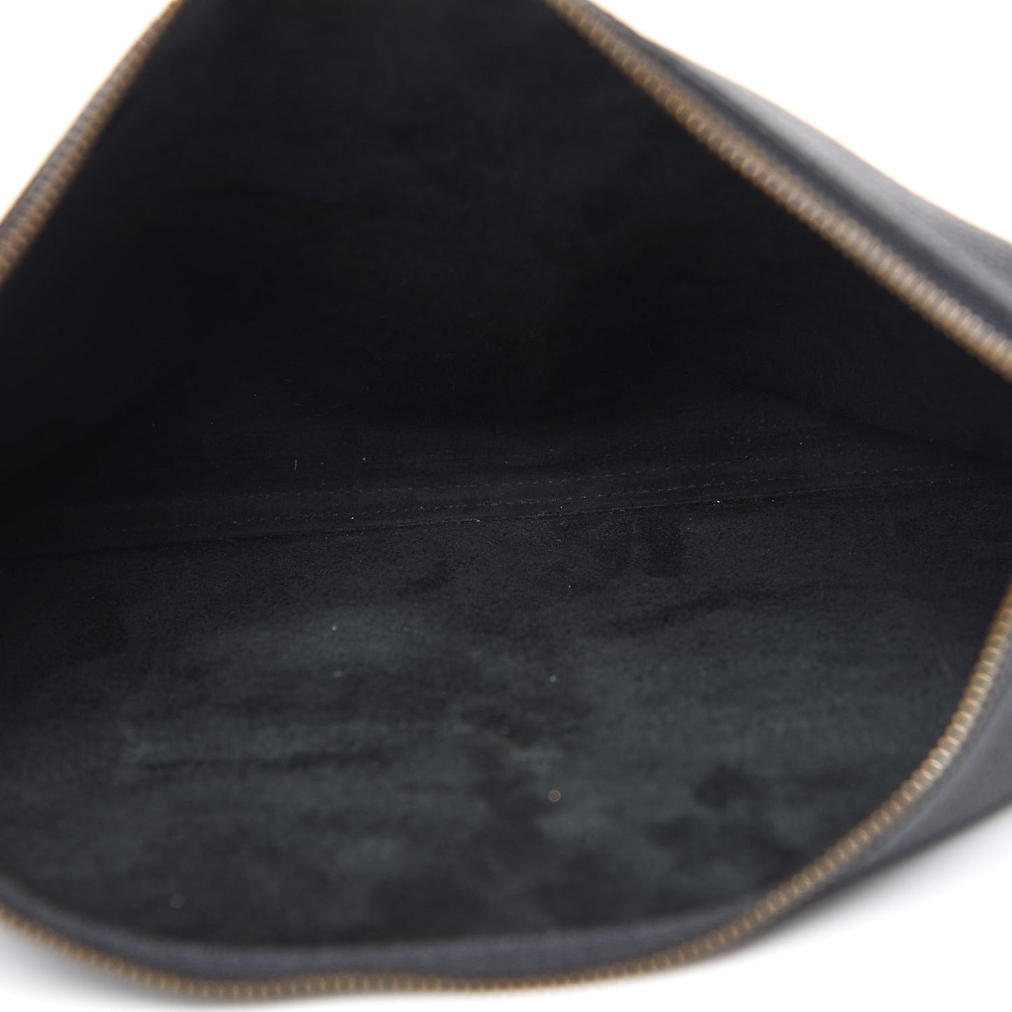 Pebbled Calfskin Medium Logo Portfolio Clutch Black