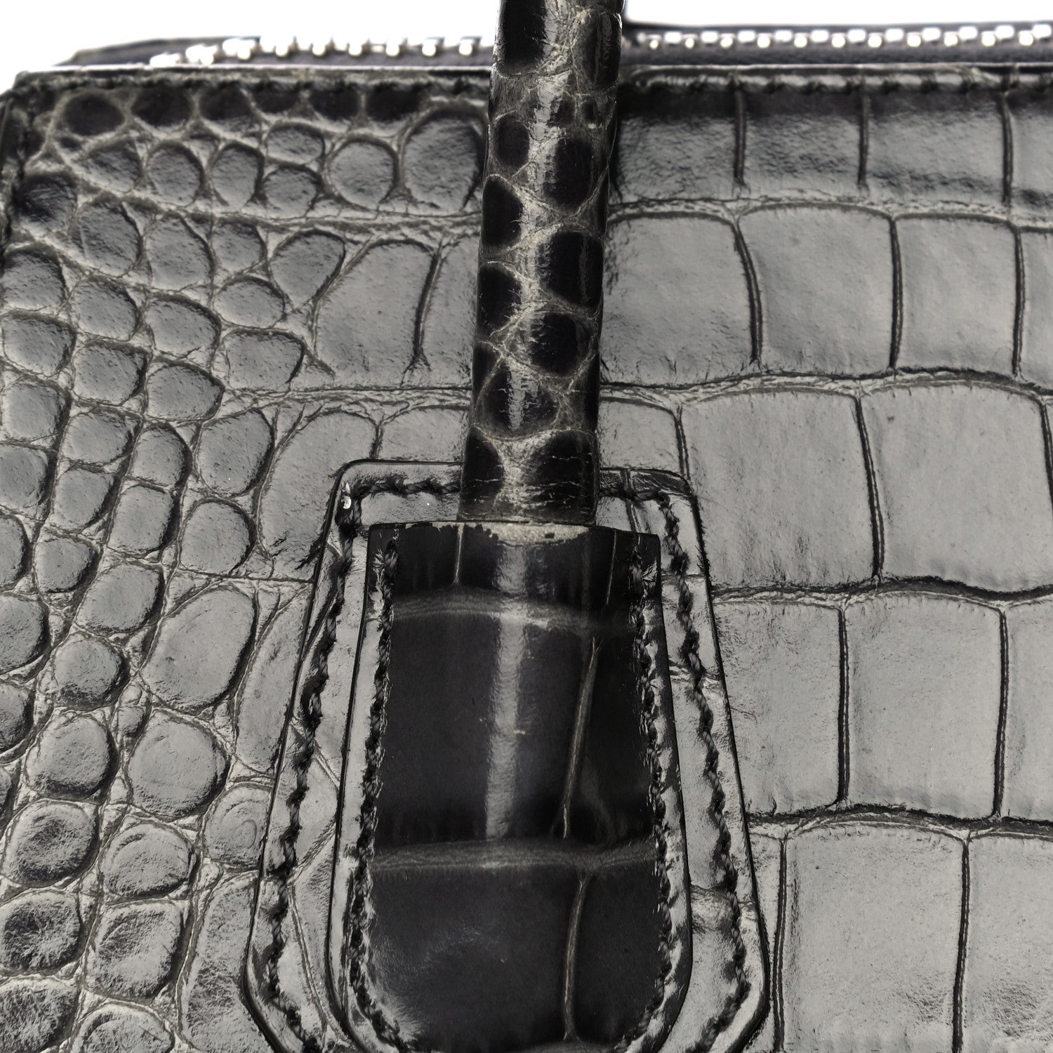 Givenchy Calfskin Crocodile Embossed Small Antigona Storm Grey 17 of 20
