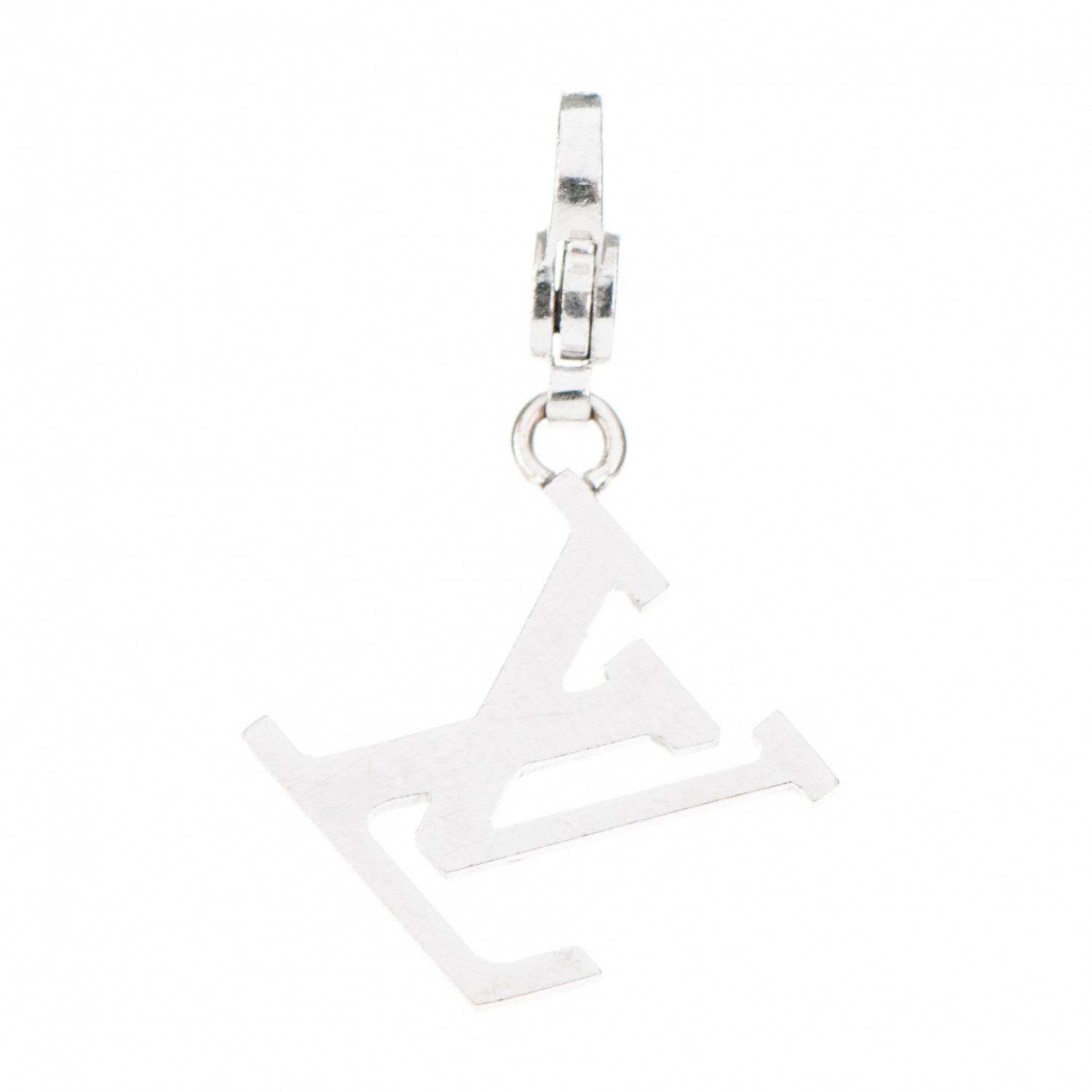 Louis Vuitton 18K White Gold LV Initiales Charm 1 of 4