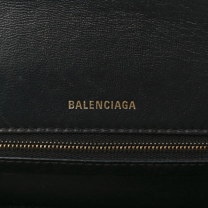 Balenciaga Shiny Box Calfskin Medium Hourglass Top Handle Bag Black 6 of 10