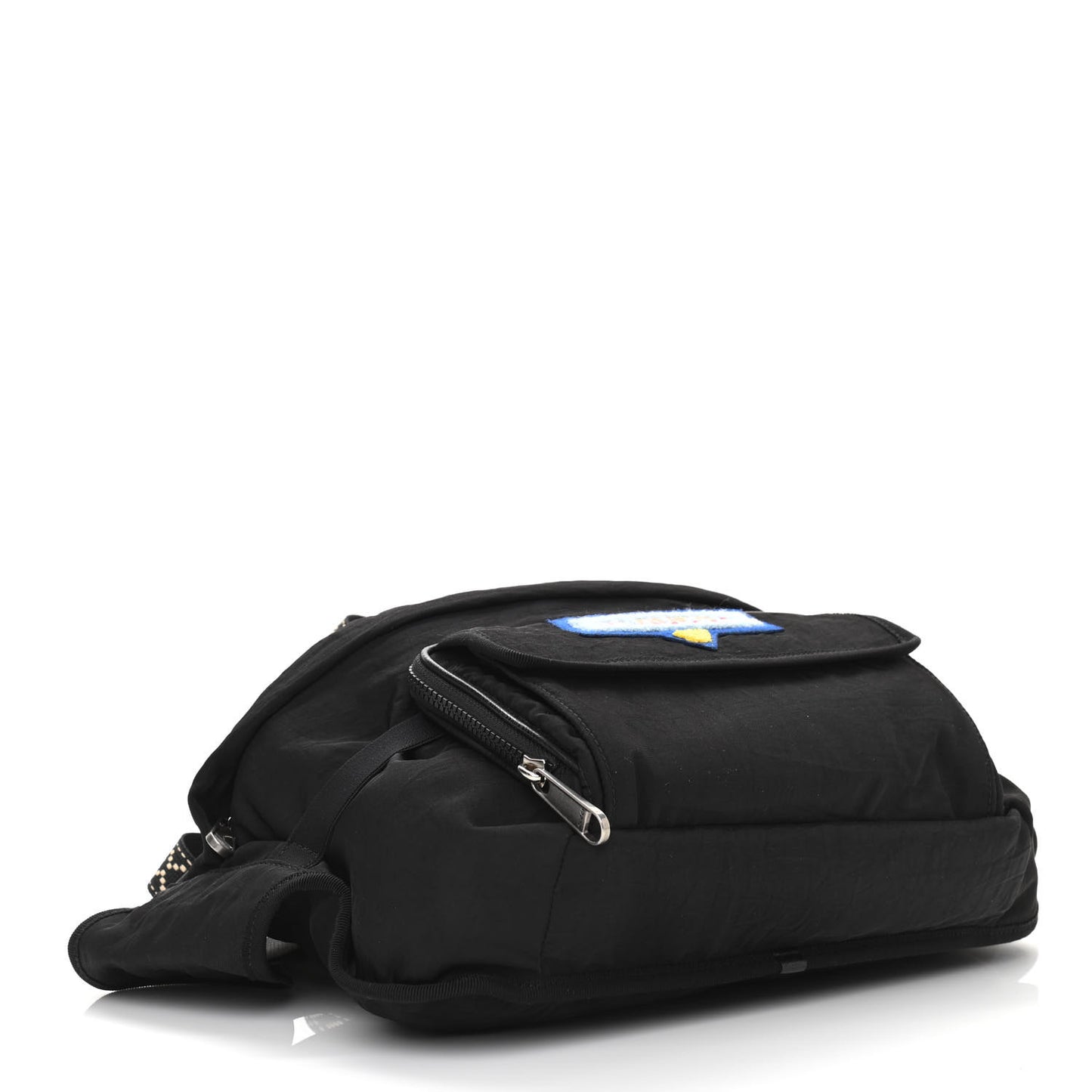 Nylon 80s Logo Patch Belt Bag Black