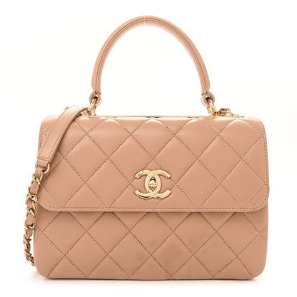 Chanel Lambskin Quilted Small Trendy CC Dual Handle Flap Bag Beige 1 of 13