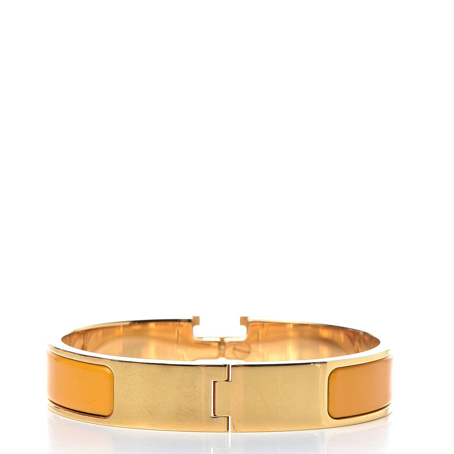 Enamel Narrow Clic Clac H Bracelet PM Jaune Madras