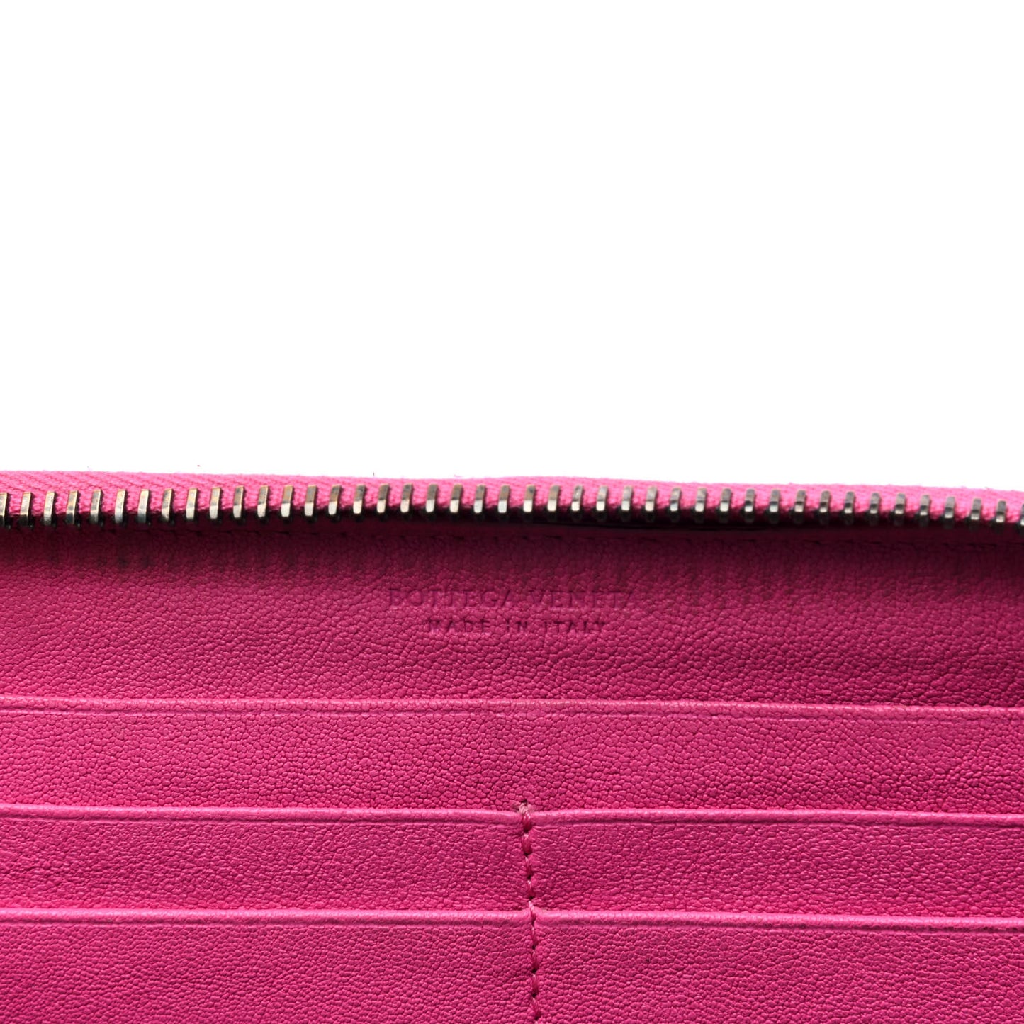 Snakeskin Intrecciato Zip Around Wallet Pink