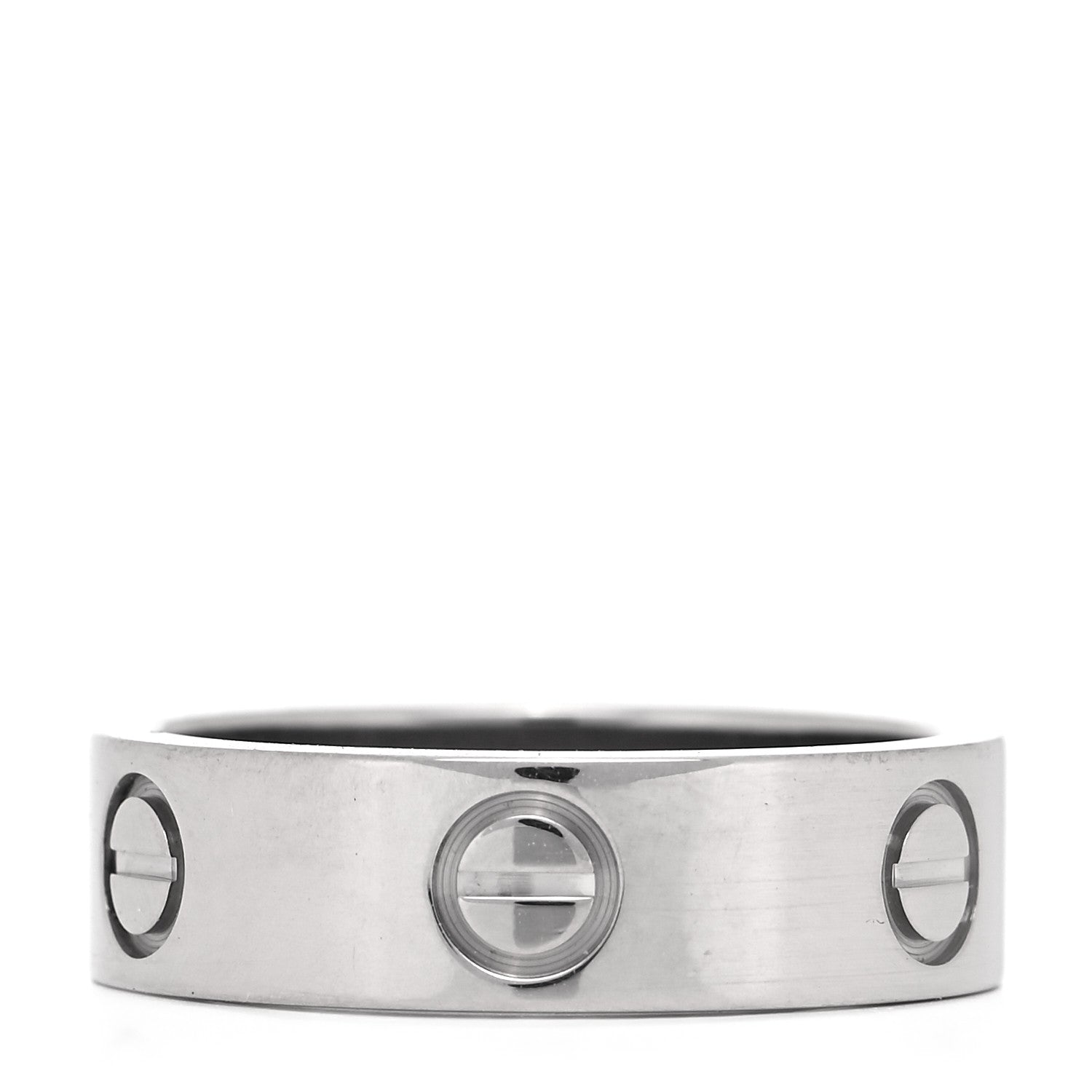 Cartier 18K White Gold 5.5mm LOVE Ring 53 6.5 1 of 8