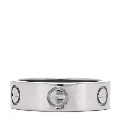 Cartier 18K White Gold 5.5mm LOVE Ring 53 6.5 1 of 8