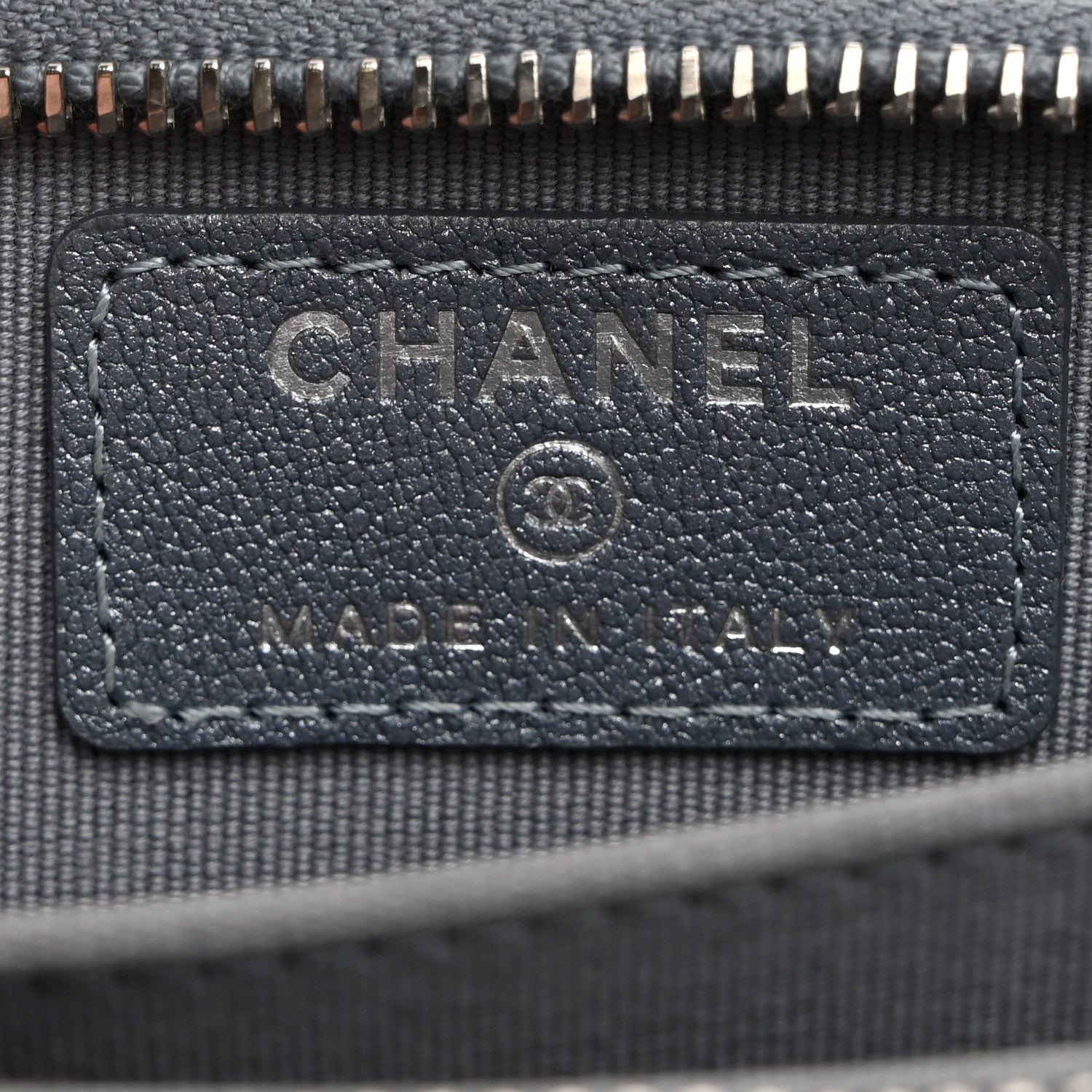 Chanel Iridescent Calfskin Quilted Zip Coin Purse Wallet Light Blue 6 of 8