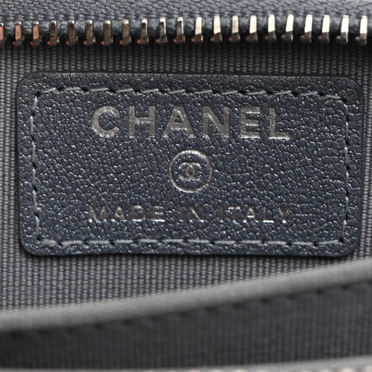 Chanel Iridescent Calfskin Quilted Zip Coin Purse Wallet Light Blue 6 of 8