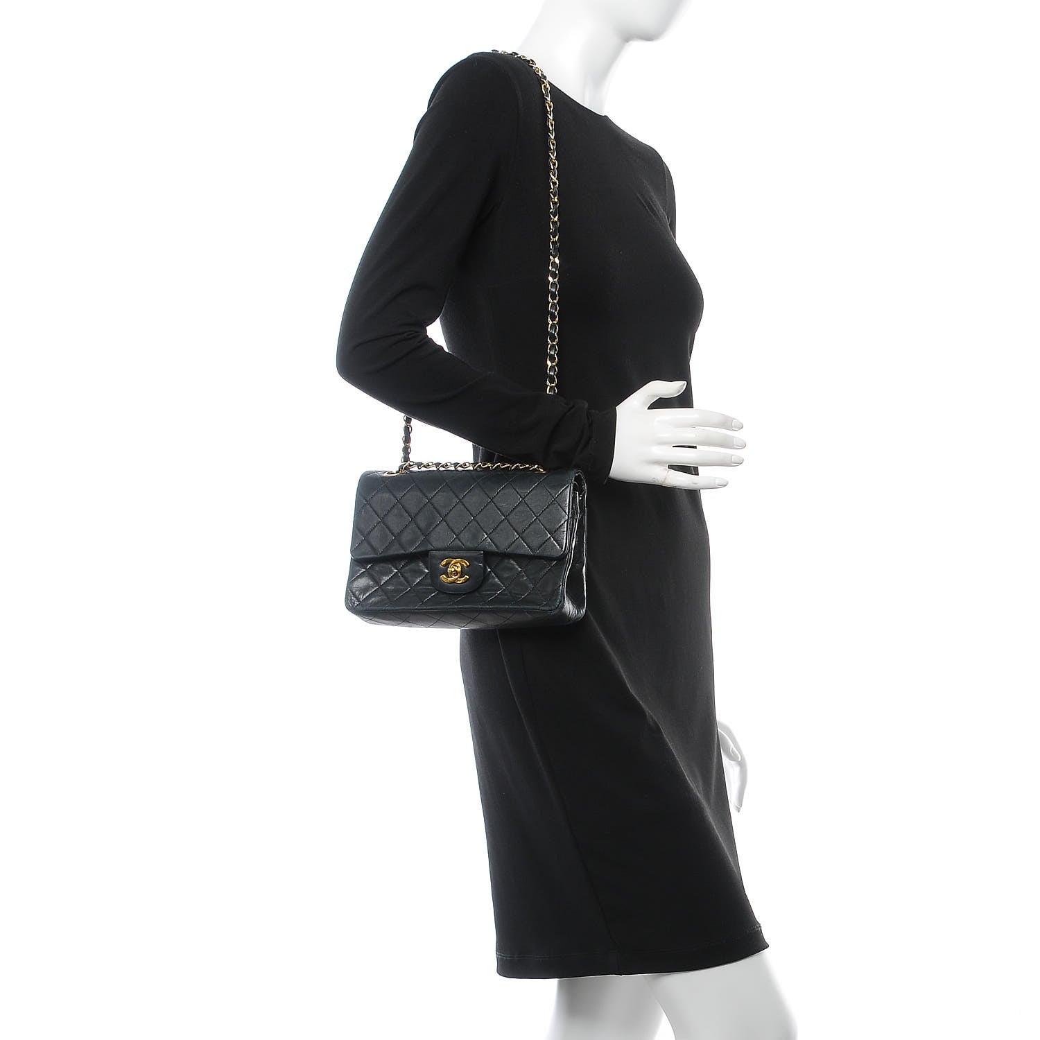 Chanel Lambskin Quilted Small Double Flap Black 2 of 17