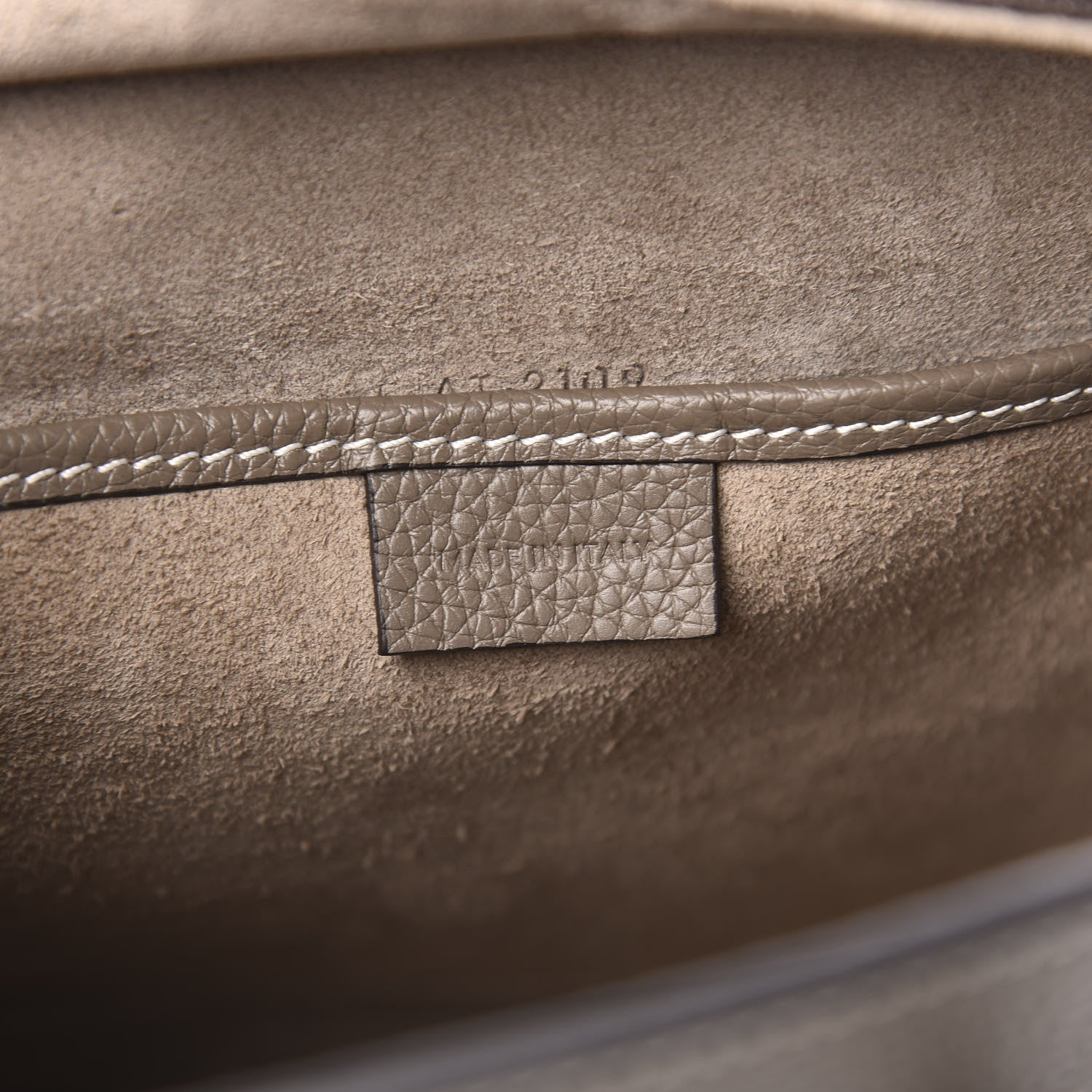 Celine Drummed Calfskin Nano Luggage Souris 7 of 10