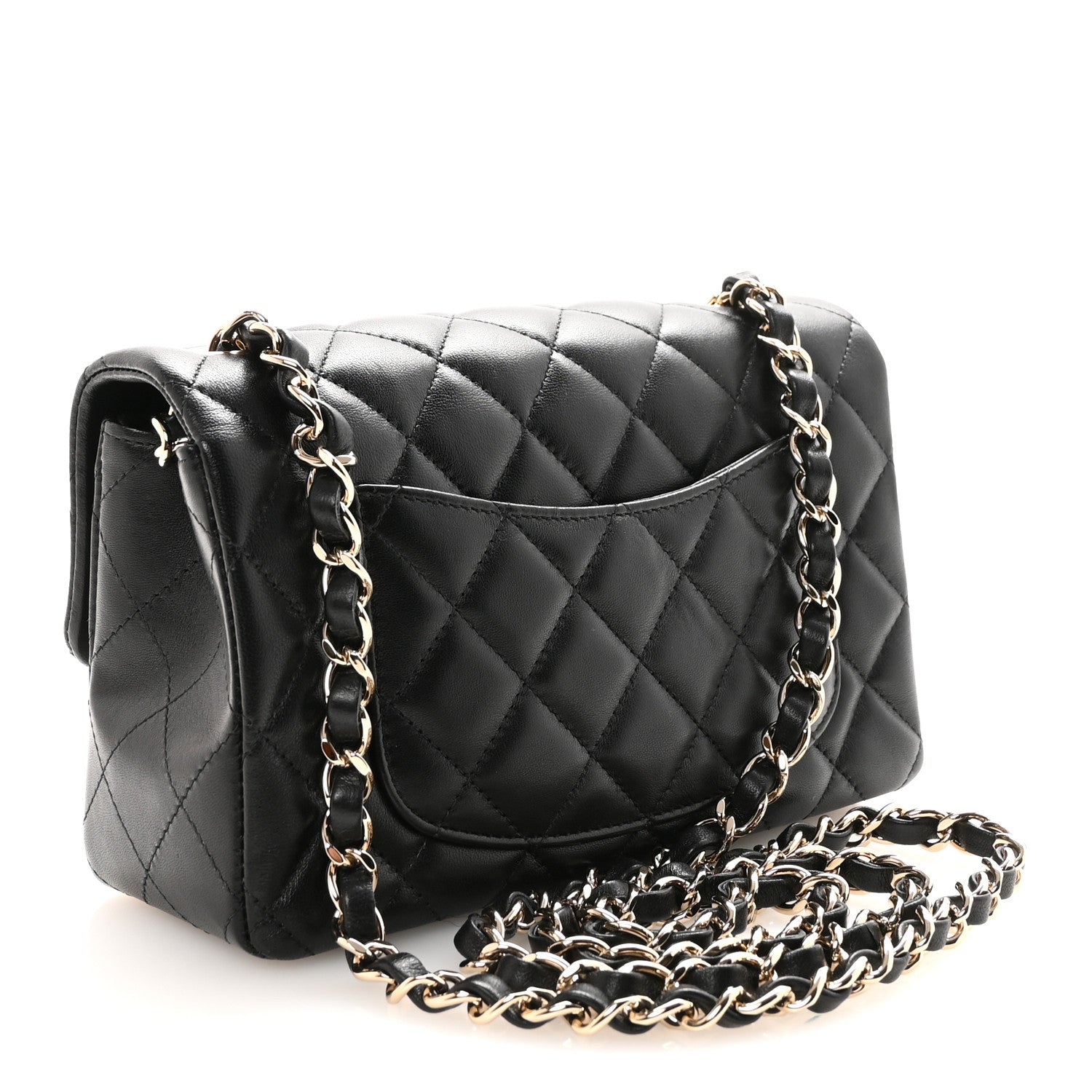 Chanel Lambskin Quilted Mini Rectangular Flap Black 3 of 10