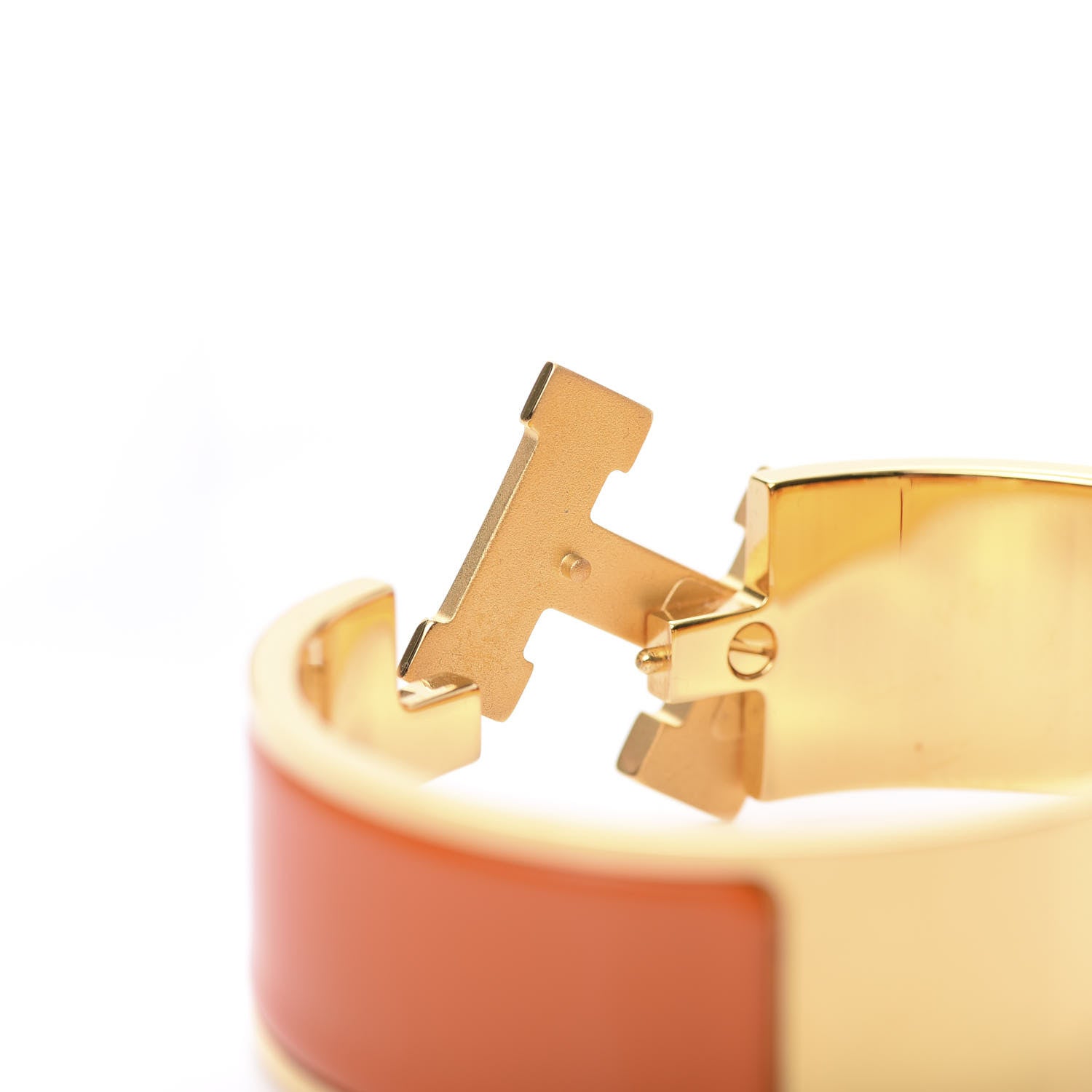 Hermes Enamel Wide Clic Clac H Bracelet Orange 5 of 6