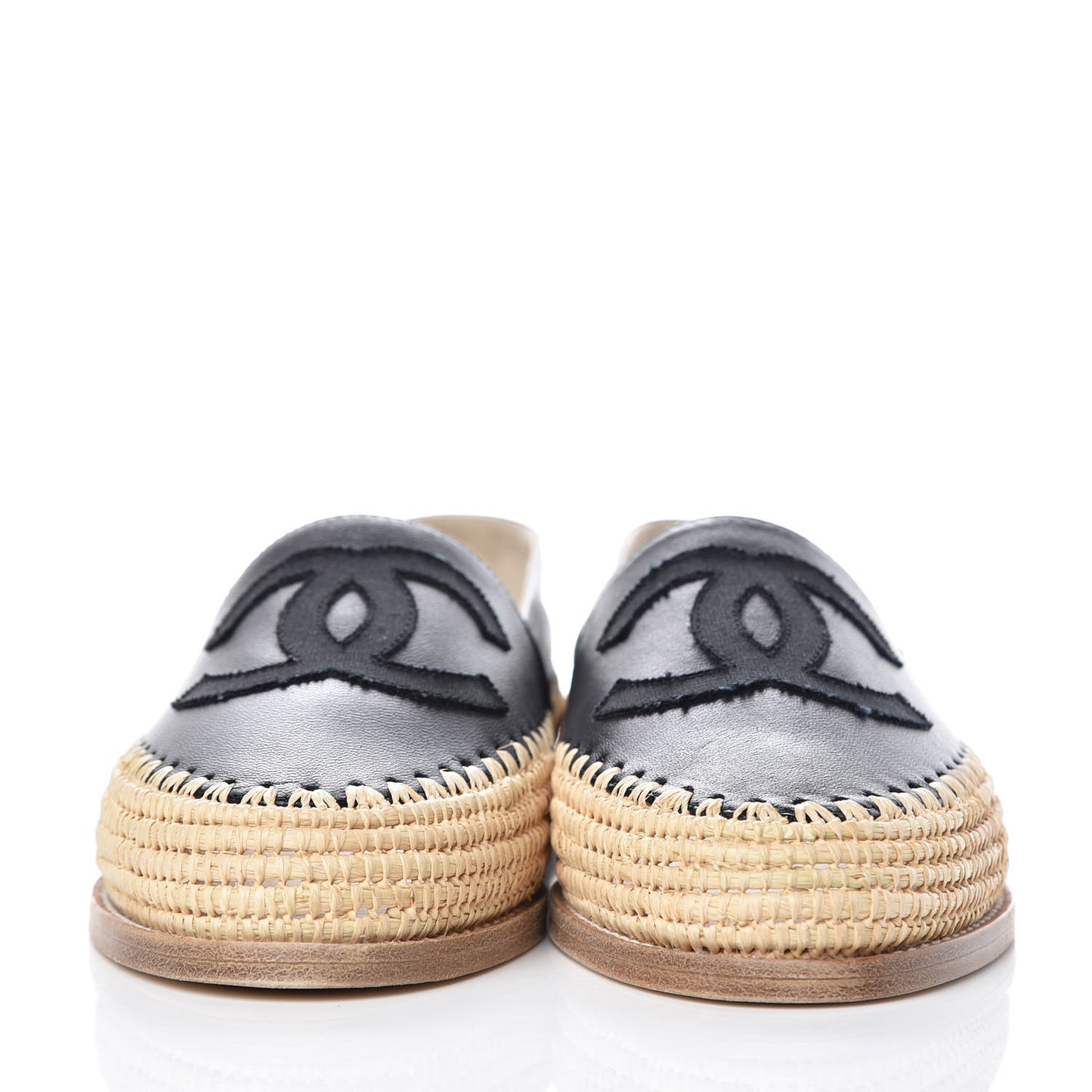 Lambskin Grosgrain CC Espadrilles 37 Black