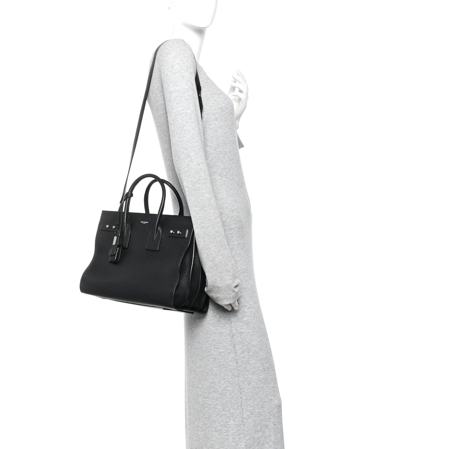 Saint Laurent Grained Calfskin Small Supple Sac De Jour Black 2 of 10